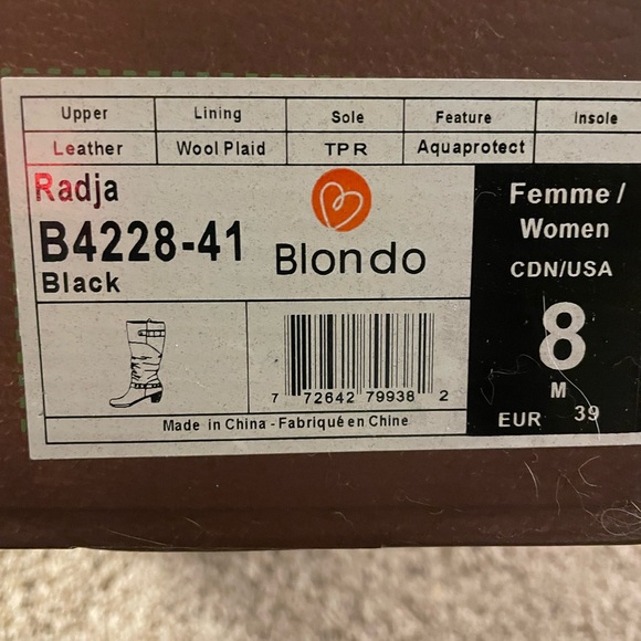 New In Box! Blondo Radja AquaProtect Black Leather Boots - Picture 8 of 10